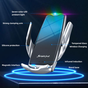 Derniers produits technologiques Support de téléphone de voiture <span class=keywords><strong>pour</strong></span> bouche d'aération magnétique à lumière ambiante LED à serrage automatique personnalisé <span class=keywords><strong>Chargeur</strong></span> de voiture sans fil 15W - Product Image 2