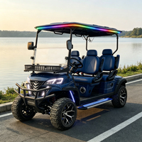Voiturette de golf électrique Rainbow 72V Lithium 4 places 7kW, populaire aux États-Unis, couleur de carrosserie personnalisée, rangement supplémentaire, certifiée DOT