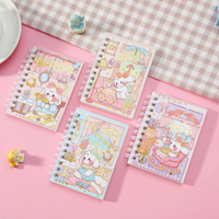 Carnet de notes A7 mini en spirale, mignon, à motifs de dessins animés, ligné, format poche, 80 feuilles, 80 g/m², papeterie Kawaii pour enfants, étudiants et école