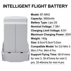 3Pcs Baterai Mini 4 Pro + 1Pcs Hub Pengisian Daya untuk Drone DJI MINI <span class=keywords><strong>3</strong></span> Pro 3850mAh 7.38V Baterai Lipo Penerbangan Cerdas & Pengisi Daya - Product Image 2