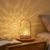 Nouvelle lampe de table à effet d'ondulation d'eau en métal, 16 couleurs, avec télécommande tactile, projection dynamique, veilleuse pour chambre à coucher
