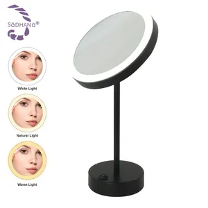 Minimalism Girls Make Up And Touch Up Round Led Light Makeup Mirror Fill Light For Gift