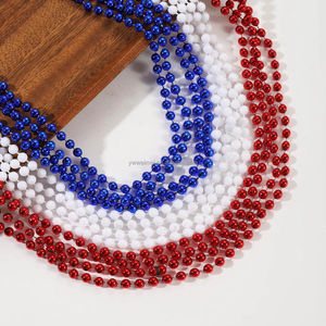 Coloré 48 Pouces Faux Perle Collier Mardi Gras Collier En Plastique Vintage Collier De Perles - Product Image 1