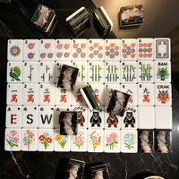 Jeu de Mahjong Kintsugi : Tuiles Acryliques 4 Couches avec Dos Doré, 166 Pièces, Personnalisable, Prêt pour l'OEM