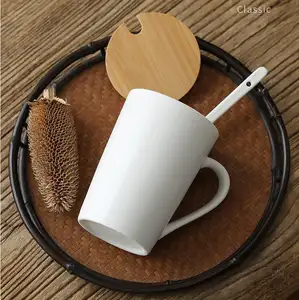 Straight Shape Ceramic Milk Coffee Mug Cup White And Black Modern Simple Classic New Bone China Porcelain