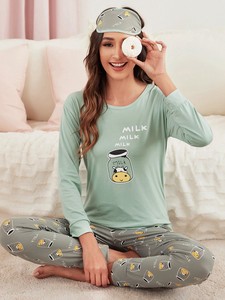 Conjunto de Pijamas para Mujer, Dos Piezas, Ropa de Dormir para Chicas, Ropa de Estar por Casa de Verano, Venta al Por Mayor - Product Image 6