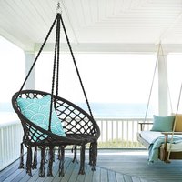 Chaise suspendue en macramé, balançoire de Patio, confortable et robuste, tricotée, corde en coton
