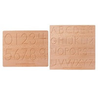 Tableau D'écriture en bois Pour Début Éducatif Planche de Traçage Numéro de Lettre Forme Braille Conseil Préscolaire Jeu Jouet Cadeau Pour Les Enfants