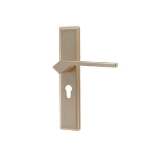 Serrure <span class=keywords><strong>de</strong></span> porte intégrée moderne et silencieuse 1807-87, poignée à levier noir massif pour chambres, quincaillerie intérieure en alliage d'aluminium - Product Image 1