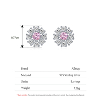 Ailmay Sterling Silber Spark ing Schneeflocke Ohrringe für Frauen Glänzende Zirkon Blumen ohrringe Weihnachten Neujahr Party Schmuck
