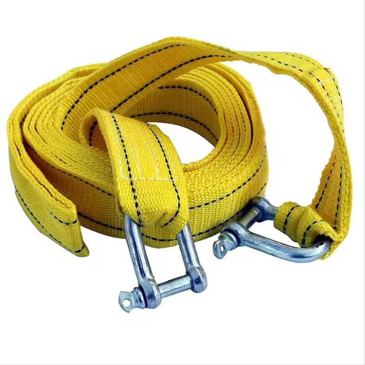 Senbolia Emergency Heavy Duty 3M 3T Tow Strap Towing Rope Tow Rope With U Hooks