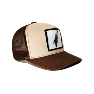 2026 5-Panel Baumwoll-Mesh Trucker Caps mit Front-Label-<span class=keywords><strong>Patch</strong></span>-Logo und hinten Mesh, gebogener Schirm, strukturierte Kappen, günstiger Preis, amerikanisch - Product Image 3