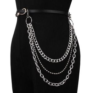 yuelyueli Waist <b>Chain</b> Multi Layered Metal Punk Style Hip Hop Fashion Body <b>Chain</b> For Women Daily Wear Zinc Alloy Geometric Design - Product Image 1