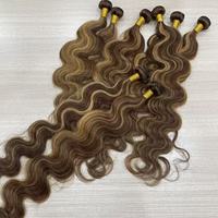 Extensions de Cheveux Humains Vierges Ondulés Couleur Piano, Lots de Cheveux Bruns et Blonds avec Mèches, 10-30 Pouces, Vente en Gros