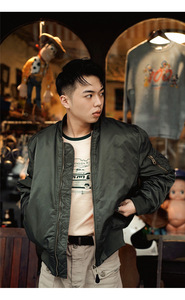 <span class=keywords><strong>Giacca</strong></span> Bomber Formale MA1 da <span class=keywords><strong>Uomo</strong></span> Invernale Impermeabile Traspirante in Nylon con Collo Alto <span class=keywords><strong>e</strong></span> Logo Frontale - Product Image 6