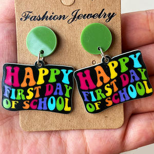Boucles d'oreilles acryliques Crayon de couleur Lettre Pendentif Boucles d'oreilles pour femmes Uionen 2348 - Product Image 5