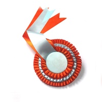 Ruban de récompense multicouche imprimé en feuille d'argent 100 % polyester recyclé, écologique, vente directe usine, pour le sport