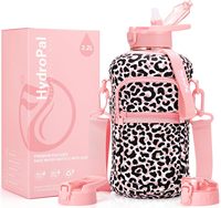 Bouteille d'eau motivante sans BPA avec marqueur de temps, gourde avec manchon 221, couvercle avec bec verseur pour bouteille sans BPA