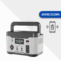 Station d'alimentation portable MJOO Batterie au lithium 600w Entrée CA 300w MPPT 200W 12-60V 12A Max pour camping-car, caravane, bateau