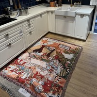 Joyeux Noël, couverture tissée originale suédoise Paterson et Fanta Cat, motif brodé, jeté de Noël, tapisserie