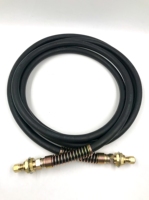 Mangueras de Freno de Aire YUTE EPDM, 1/2 ID, Conexiones NPT de 3/8, Un Extremo Fijo, Un Extremo Giratorio, 18 Pies de Largo, Aprobadas por DOT, Servicio de Corte