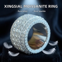 Bague personnalisée en argent sterling 925 plaqué platine, certifiée GRA, luxueuse, avec moissanite en grappe, taille brillant, sertissage pavé, couleur D, pureté VVS