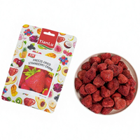 Premium kwaliteit FD fruitvriesgedroogde aardbeien knapperige snacks hele stukjes voor een gezonde ontbijtgranenmaaltijd