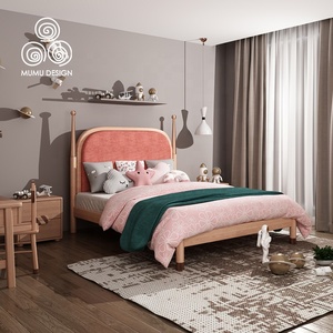 China House <span class=keywords><strong>letto</strong></span> per bambini in legno massello imbottito moderno fantasia singola in legno massello per ragazze rosa - Product Image 2