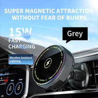 Nouveau câble de charge rétractable de type C, chargeur magnétique sans fil, support de ventilation de voiture réglable, lampe RGB, support de chargeur sans fil pour téléphone
