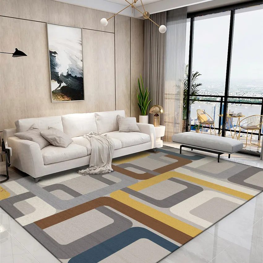 현대 인쇄 폴리 에스터 카펫 러그 3d 디자인 크리스탈 벨벳 거실 카펫 쉬운 깨끗한 바닥 깔개 홈