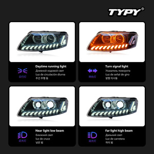 ไฟหน้า TYPY สำหรับ Audi A6L ปี 2005-2011 รุ่น C6 สำหรับการแปลงเลนส์เลเซอร์ LED พร้อมไฟวิ่งกลางวันและไฟเลี้ยวแบบเรียงลำดับ - Product Image 4