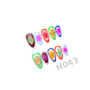 Ensembles d'<span class=keywords><strong>ongles</strong></span> artificiels de luxe en acrylique faits à la main pour femmes, prêts pour le salon, hypoallergéniques, design naturel, <span class=keywords><strong>faux</strong></span> <span class=keywords><strong>ongles</strong></span> à presser, forme amande - Product Image 5