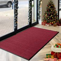 Tapis d'entrée Stripe 2000 g/m² avec envers TPE antidérapant, résistant à la décoloration, anti-salissures, lavable, usage commercial