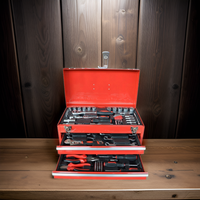 Boîte en métal Master Craft à 3 tiroirs avec nouveau kit d'outils à main en fer multiples, kit d'outils combinés personnalisable OEM