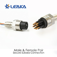 Conector SubConn MCDIL8 Compatible con GigE Cat5e, Micro Circular Subacuático de 8 Pines, Macho y Hembra, Acero Inoxidable 316L, IP69 para ROV