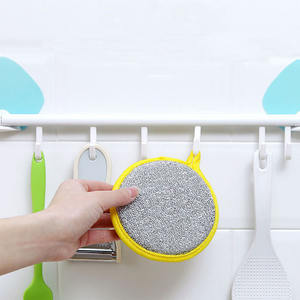 ขายส่งเมจิกสองด้านครัวจานซักผ้าทำความสะอาดฟองน้ำรอบแผ่นฟองน้ำ - Product Image 6