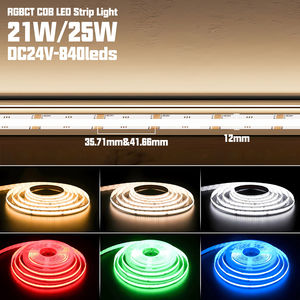 Tiras de Luces LED Inteligentes RGBCCT de 840 LED, 12 mm, 24 V, Direccionables, COB, 5 m, 10 m, 12 mm, con Base de PCB, con Temperatura de Color CCT Colorida - Product Image 3