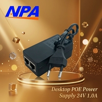 Injecteur PoE 12W pour commutateur Ethernet 24V 1.0A 10/100/1000Mbps, alimentation réseau de bureau, adaptateur PoE
