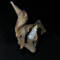 Pendentif en jadéite naturelle de Birmanie de qualité A, forme de graine de haricot, pendentif en jadéite de haute qualité, jadéite glacée, cadeau unisexe en jadéite (avec NGTC)