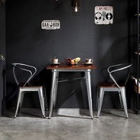 Table et chaises de salle à manger en bois et fer de style loft vintage industriel de luxe en gros pour restaurant, fast-food, café