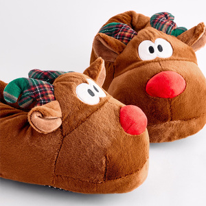 Chaussons d'intérieur en fourrure pour femmes et hommes, cadeaux <span class=keywords><strong>de</strong></span> Noël, design <span class=keywords><strong>de</strong></span> personnage <span class=keywords><strong>de</strong></span> renne, chaussons <span class=keywords><strong>de</strong></span> Noël en forme <span class=keywords><strong>de</strong></span> renne - Product Image 2