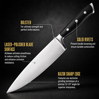 Couteau de cuisine TOALLWIN en acier inoxydable, couteau japonais pour la viande, couteau de chef, couteau à trancher le pain, couteau utilitaire, couteau à éplucher, ensemble de couteaux de cuisine avec ciseaux