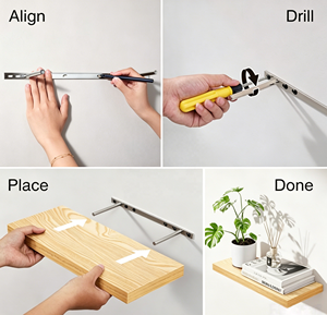 Estantes Flotantes Modernos Minimalistas con Acabado de <span class=keywords><strong>Madera</strong></span>, Soporte Invisible para Montaje en Pared, Impermeables, Multifuncionales y Ajustables para <span class=keywords><strong>Baño</strong></span> - Product Image 6