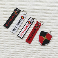 Porte-clés personnalisés en gros avec logo, tissés et brodés, pour moto et voiture, cadeaux promotionnels pour entreprises