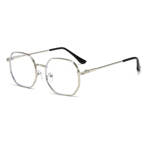 Geometric Men's Eyeglasses <b>Frames</b> Full-<b>Frame</b> Metal Blue Light Protection Plain Lenses For <b>Large</b> Faces Korean Style - Product Image 4