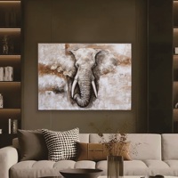 Peinture décorative sur toile grand format texturée, motif éléphant, art mural, 100*140cm, prix de gros
