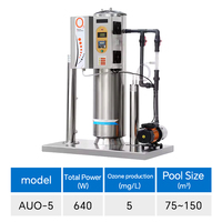 Machine de traitement de l'eau à l'ozone industrielle en acier inoxydable JUANPOOL AUO-M pour la purification des piscines, générateur d'ozone 10g