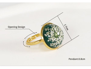 Trang Sức Nhựa Tròn Tùy Chỉnh Mới Nhẫn Đôi Cây Hoa Nhẫn Vàng Trang Sức Thời Trang - Product Image 6