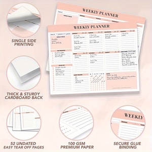 <span class=keywords><strong>D</strong></span>ễ <span class=keywords><strong>d</strong></span>àng xé kế hoạch hàng tuần Pad lịch trình giấy undated cho mục tiêu nhiệm vụ ý tưởng danh sách việc cần làm notepad cho văn phòng nhà hoặc trường học - Product Image 4