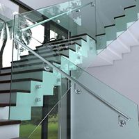 304 Edelstahl Modernes Verstellbares Glas-Abstandshalter-System zur Seitenmontage Rahmenloses Balustrade-Geländer für Treppen, Hotels & Einkaufszentren